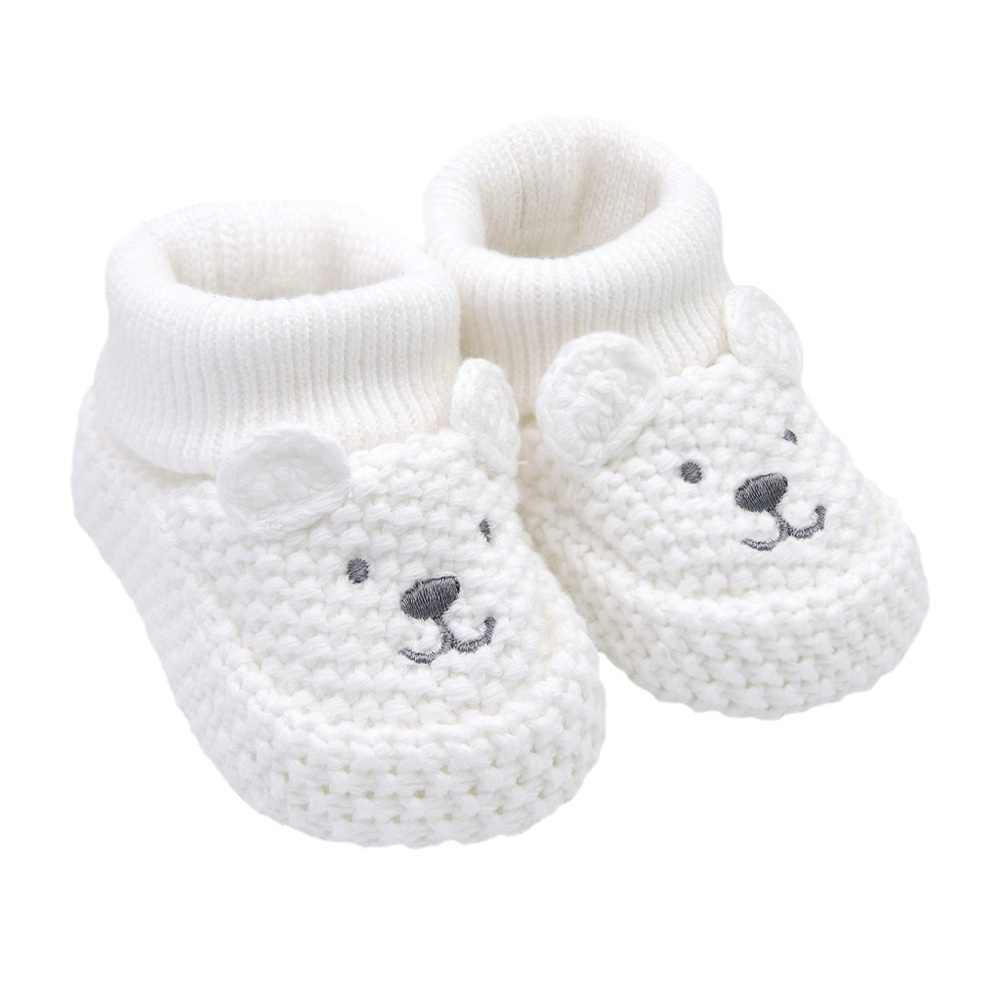 CARTER’S Cozy White Bear Knit Baby Booties